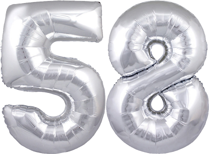 34″ Giant Silver No. 58 Balloon