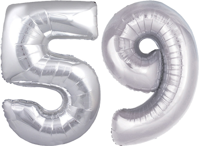 34″ Giant Silver No. 59 Balloon