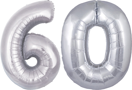 34″ Giant Silver No. 60 Balloon