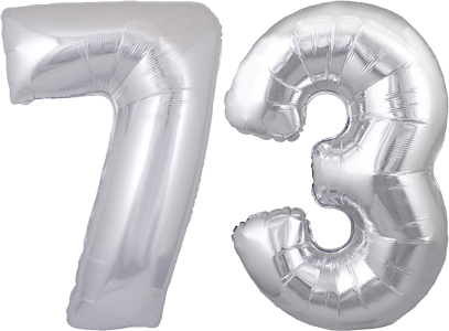 34″ Giant Silver No. 73 Balloon