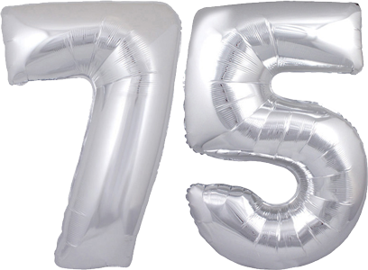 34″ Giant Silver No. 75 Balloon