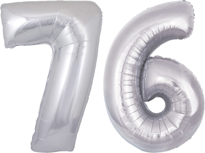 34″ Giant Silver No. 76 Balloon