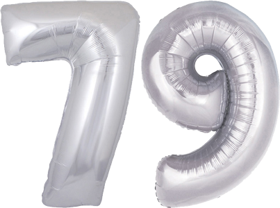 34″ Giant Silver No. 79 Balloon