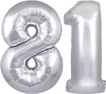 34″ Giant Silver No. 81 Balloon