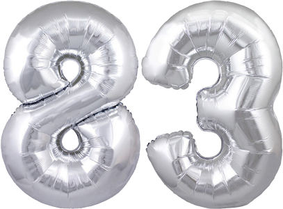 34″ Giant Silver No. 83 Balloon