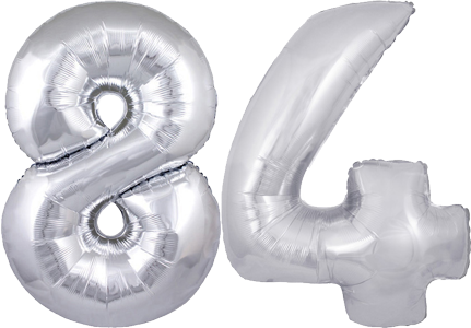 34″ Giant Silver No. 84 Balloon