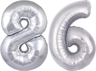 34″ Giant Silver No. 86 Balloon