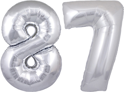 34″ Giant Silver No. 87 Balloon