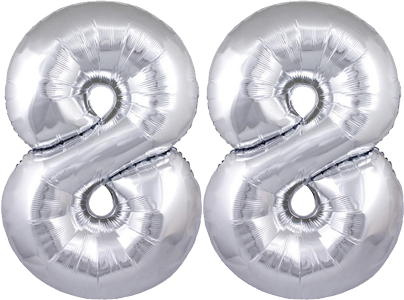 34″ Giant Silver No. 88 Balloon