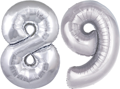 34″ Giant Silver No. 89 Balloon