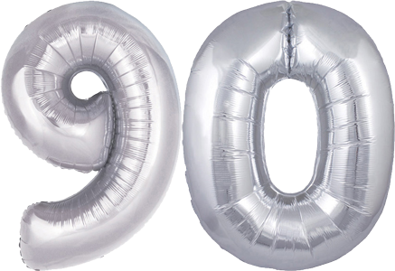 34″ Giant Silver No. 90 Balloon