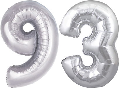 34″ Giant Silver No. 93 Balloon