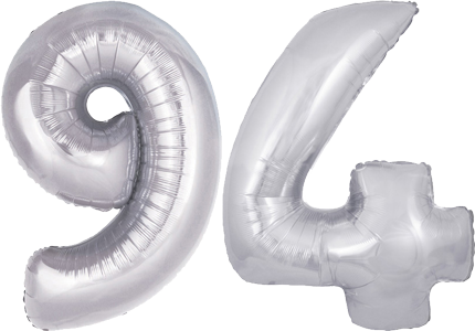 34″ Giant Silver No. 94 Balloon