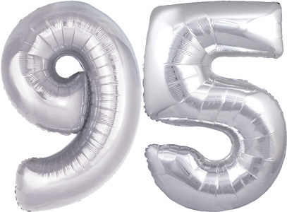34″ Giant Silver No. 95 Balloon