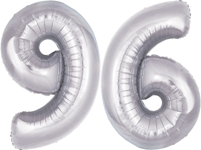 34″ Giant Silver No. 96 Balloon