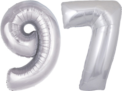 34″ Giant Silver No. 97 Balloon