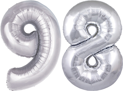 34″ Giant Silver No. 98 Balloon