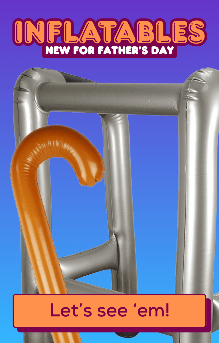 Send an inflated Zimmer frame or walking stick in a box